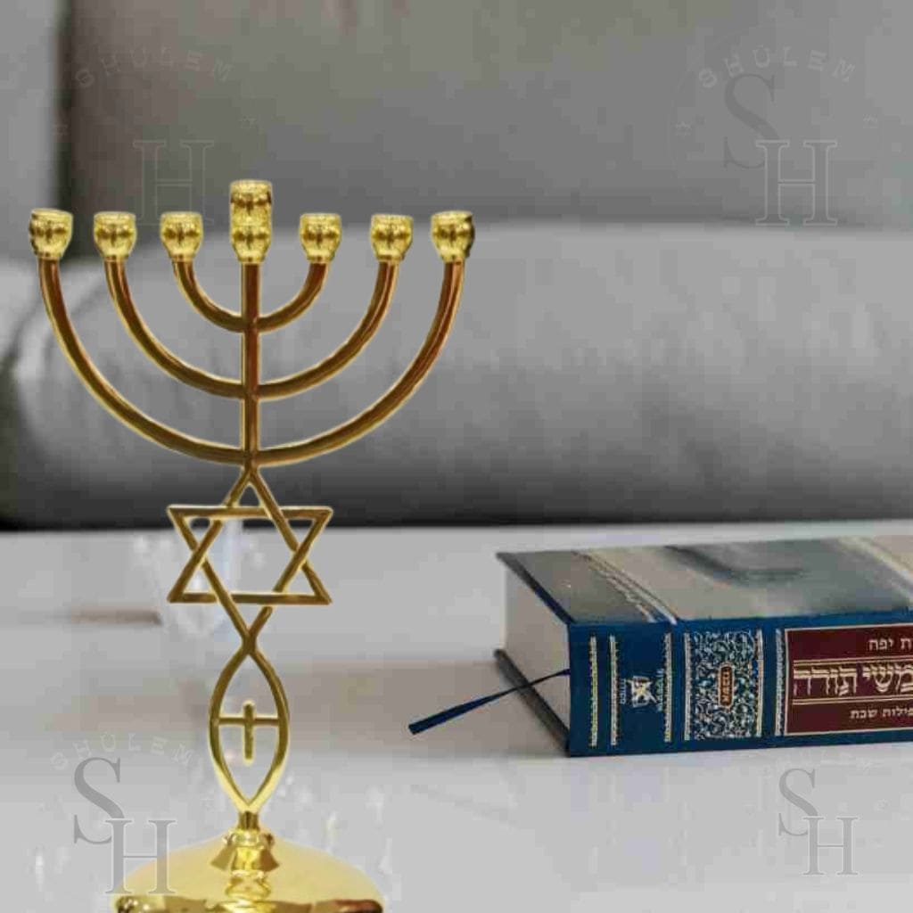 menorah de mesa estrella david 