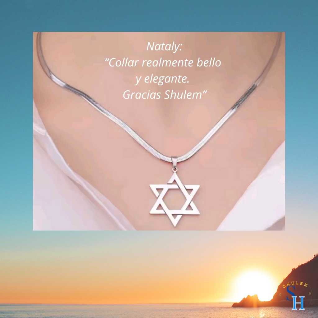 Natally, TTexto de cliente recomendando shulem y mostrando su collar