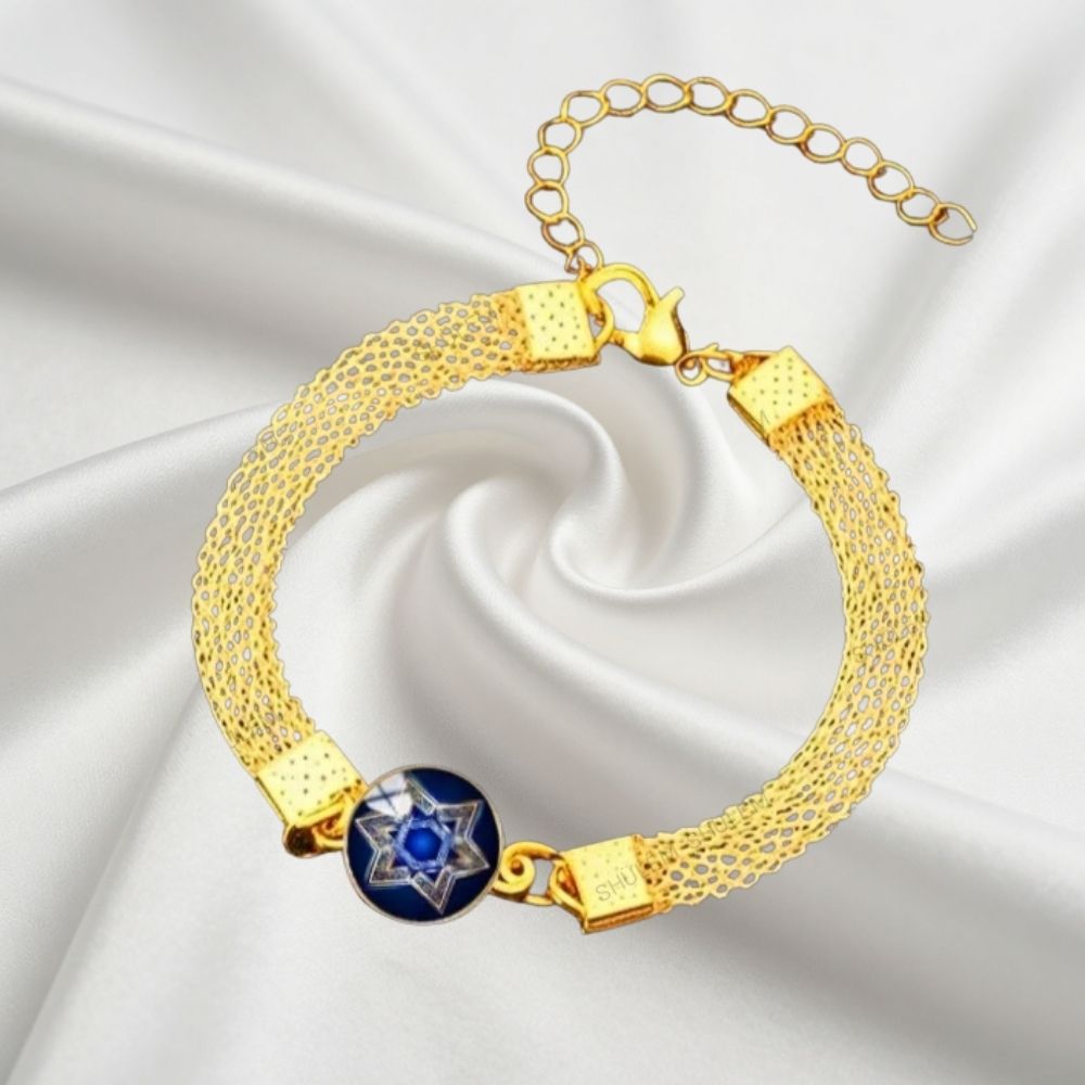 Pulsera lapislázuli con Estrella de David