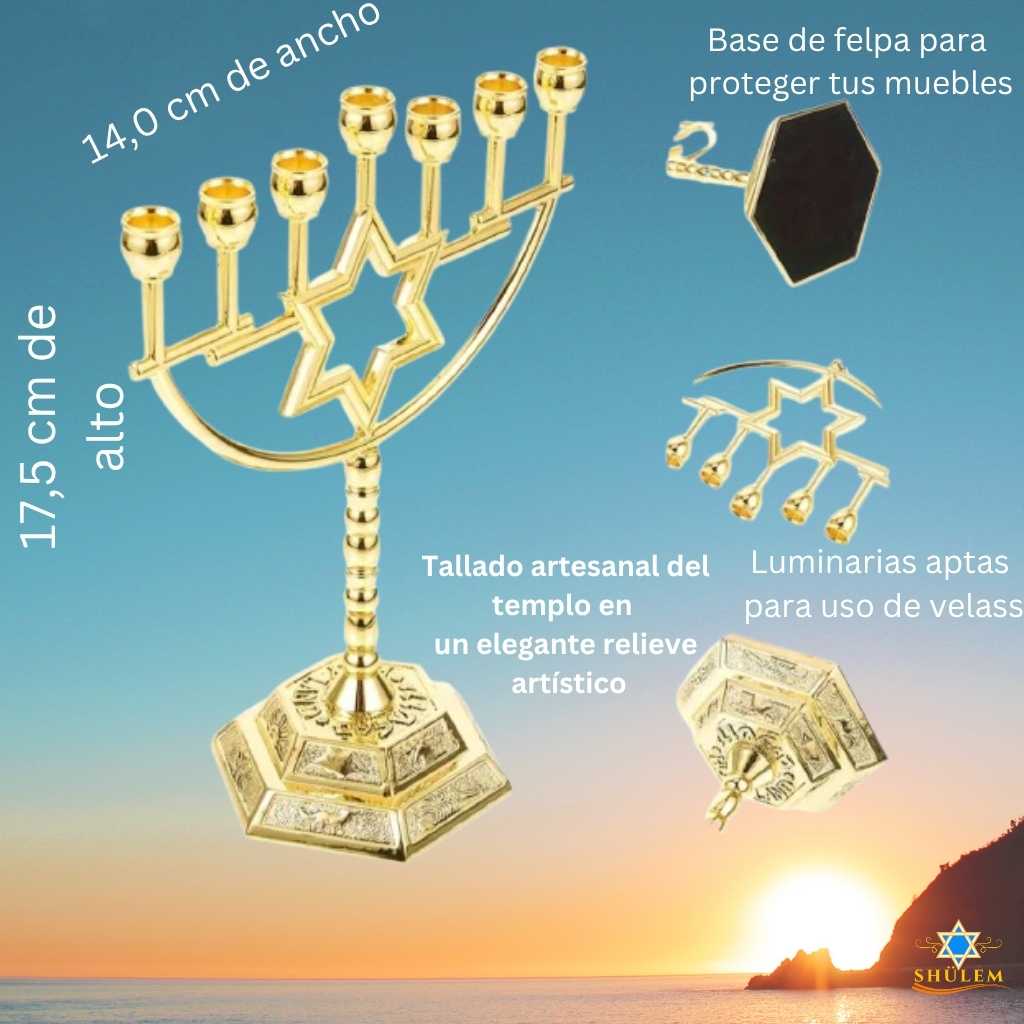 menorah-candelabro-de-jerusalen- Menorah Candelabro Luminaria de Jerusalén con características y medidas
