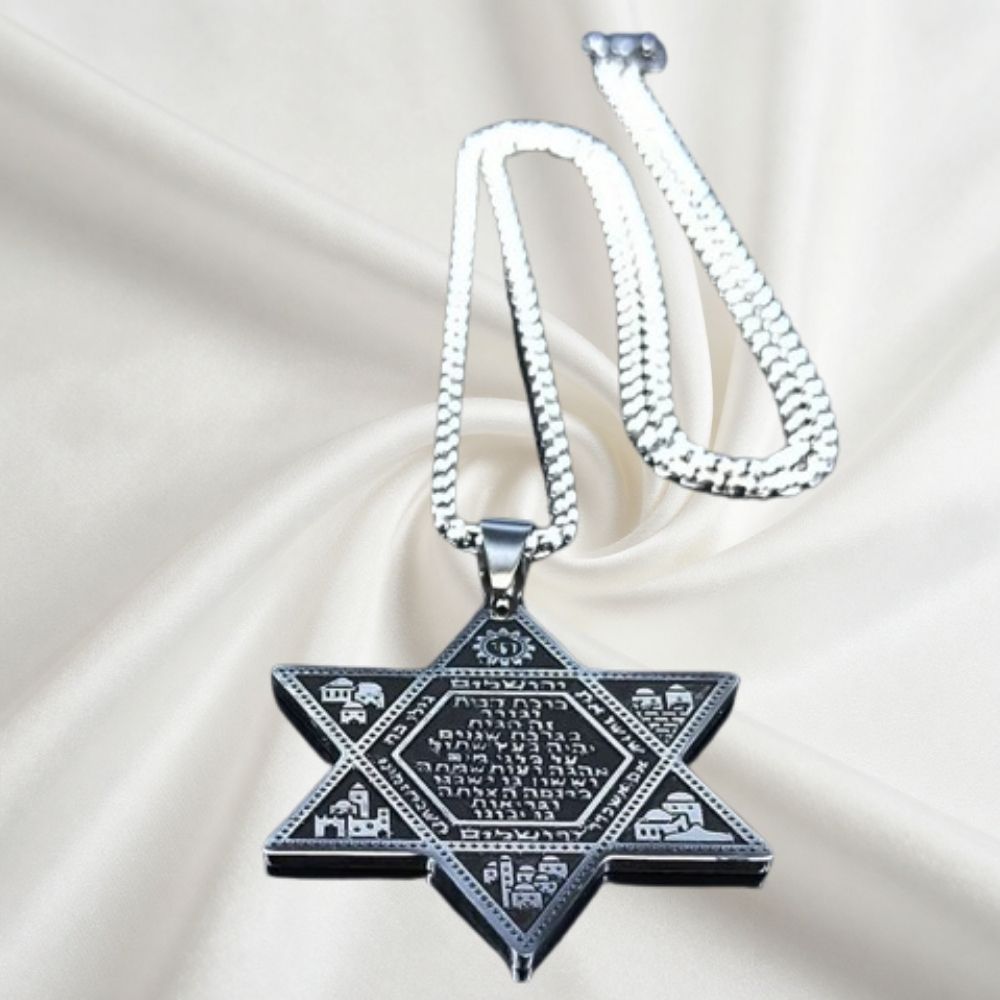collar-maguen-kohen-sacerdotal Collar Maguen Kohen Sacerdotal con relieve de la bendición sacerdotal y Jerusalén